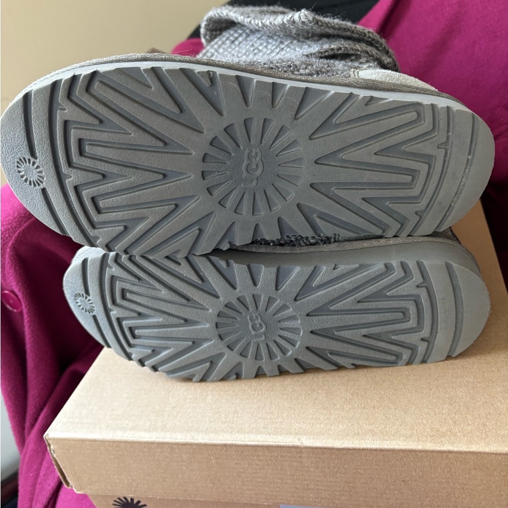 UGG Cardy Gray Classic Tall Knit Sweater Boots - Picture 3 of 7